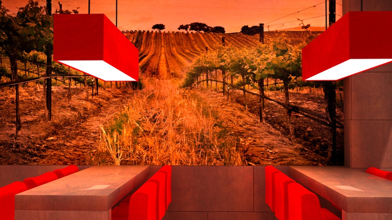 Interiorismo 3D - Hostelería - Mesas altas en cerveceria restaurante A Coruña