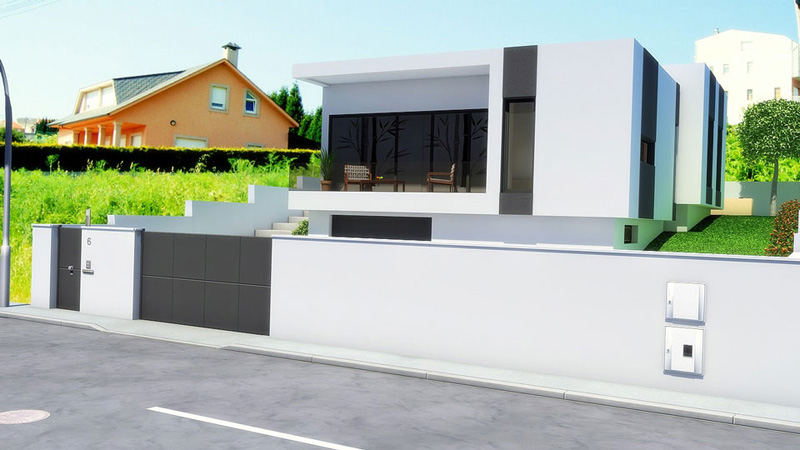 Arquitectura 3D - Unifamiliar - Fotomontaje de vivienda unifamiliar Arteixo - A Coruña